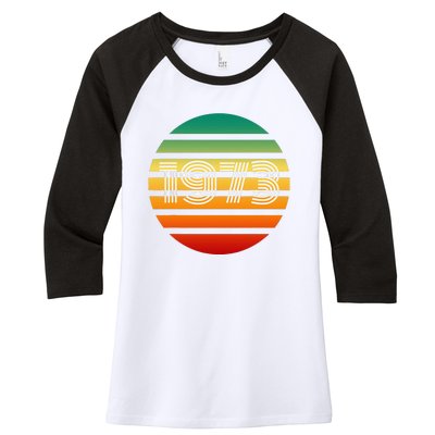 1973 Retro Vintage Sunrise Sunset Pro Choice Women's Tri-Blend 3/4-Sleeve Raglan Shirt