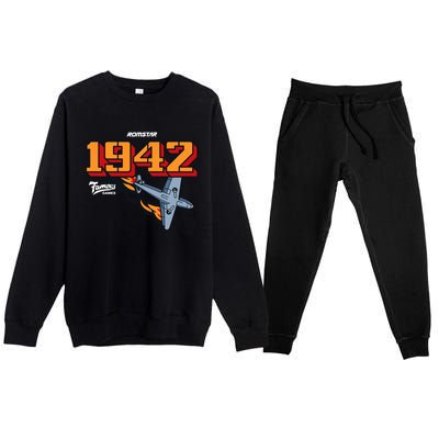 1942 Retro Vintage Arcade Premium Crewneck Sweatsuit Set