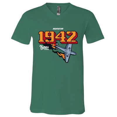 1942 Retro Vintage Arcade V-Neck T-Shirt