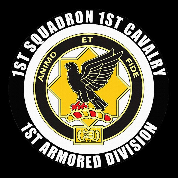 1st Squadron 1st Cavalry 1st Armored Division Veteran Cooling Performance Crew T-Shirt