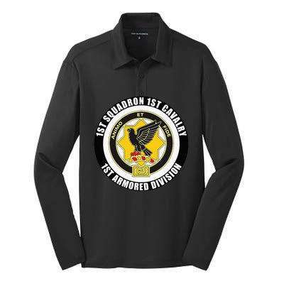 1st Squadron 1st Cavalry 1st Armored Division Veteran Silk Touch Performance Long Sleeve Polo