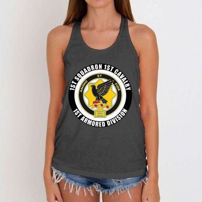 1st Squadron 1st Cavalry 1st Armored Division Veteran Women's Knotted Racerback Tank