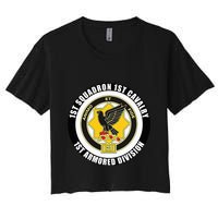 1st Squadron 1st Cavalry 1st Armored Division Veteran Women's Crop Top Tee