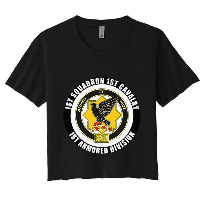 1st Squadron 1st Cavalry 1st Armored Division Veteran Women's Crop Top Tee