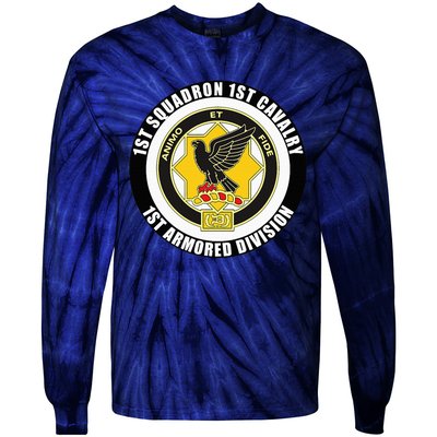 1st Squadron 1st Cavalry 1st Armored Division Veteran Tie-Dye Long Sleeve Shirt