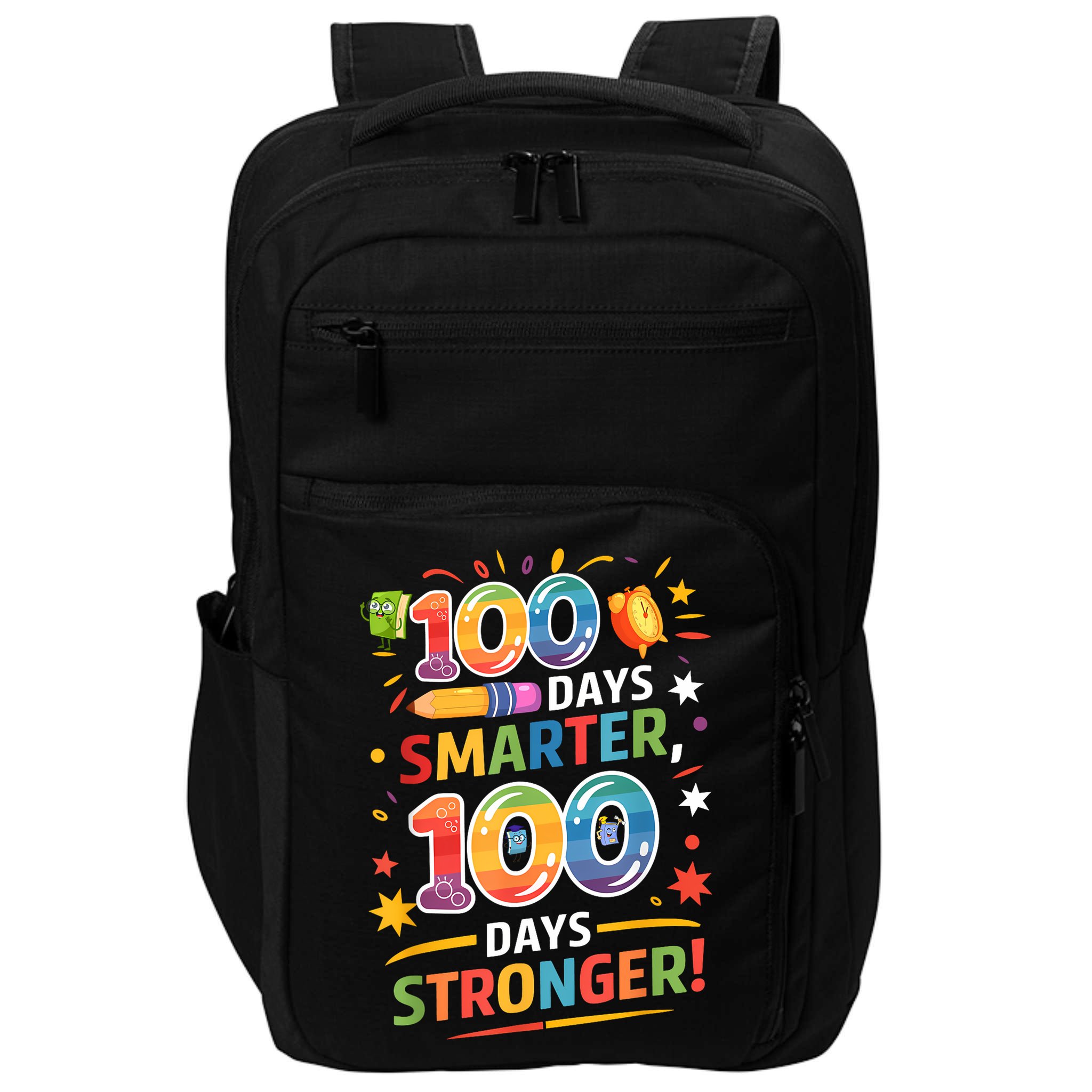 100 Smart 100 Stronger Happy 100th Day Of School Celebration Impact Tech Backpack