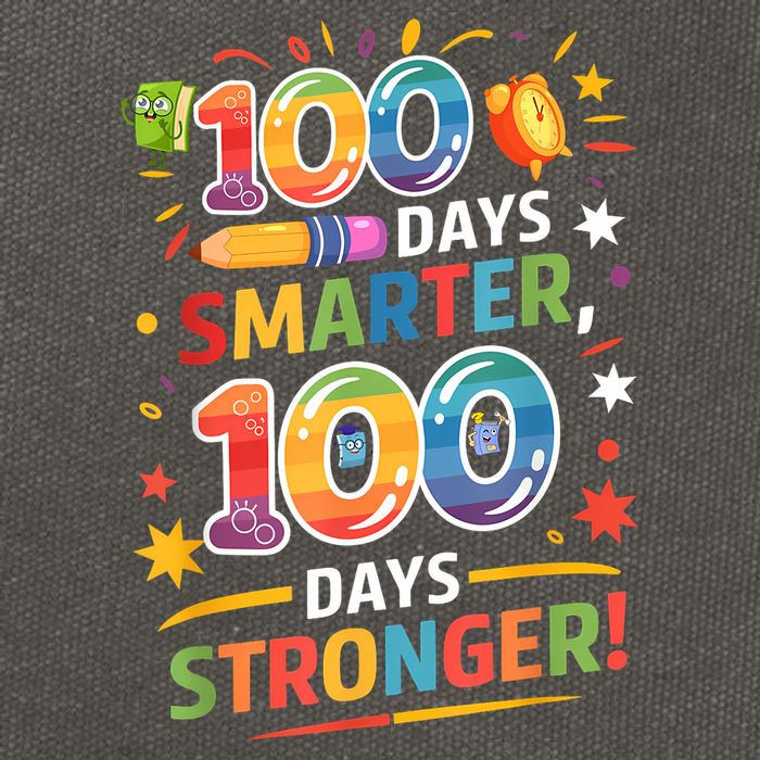 100 Smart 100 Stronger Happy 100th Day Of School Celebration Cotton Canvas Backpack