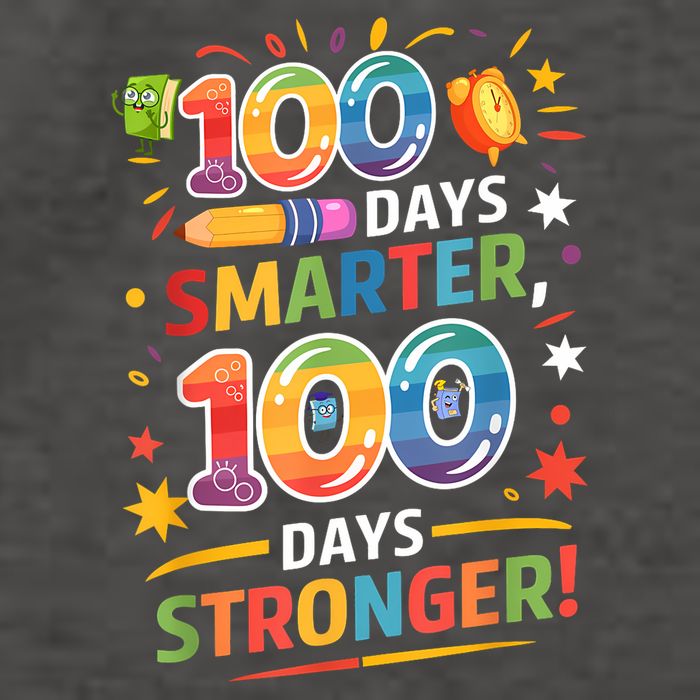 100 Smart 100 Stronger Happy 100th Day Of School Celebration Vector Backpack