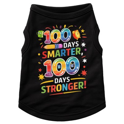 100 Smart 100 Stronger Happy 100th Day Of School Celebration Doggie Tank