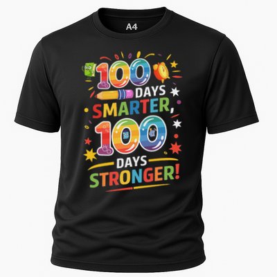 100 Smart 100 Stronger Happy 100th Day Of School Celebration Performance Shirt