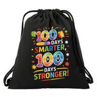 100 Smart 100 Stronger Happy 100th Day Of School Celebration Drawstring Bag