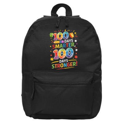 100 Smart 100 Stronger Happy 100th Day Of School Celebration 16 in Basic Backpack