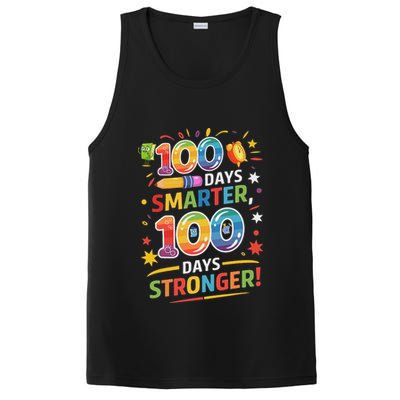 100 Smart 100 Stronger Happy 100th Day Of School Celebration PosiCharge Competitor Tank