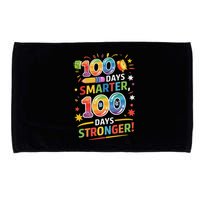100 Smart 100 Stronger Happy 100th Day Of School Celebration Microfiber Hand Towel
