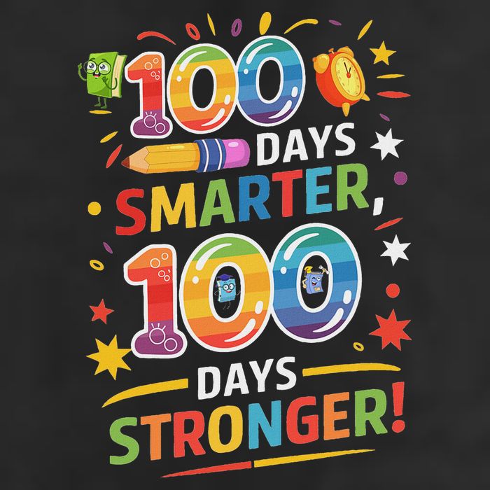 100 Smart 100 Stronger Happy 100th Day Of School Celebration Microfiber Hand Towel