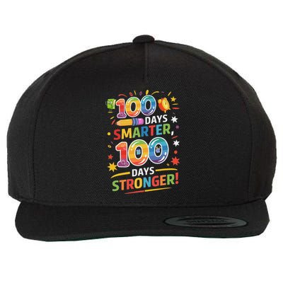 100 Smart 100 Stronger Happy 100th Day Of School Celebration Wool Snapback Cap