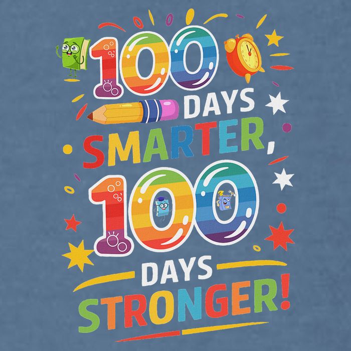 100 Smart 100 Stronger Happy 100th Day Of School Celebration Garment-Dyed Sweatshirt
