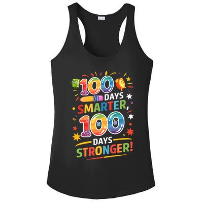 100 Smart 100 Stronger Happy 100th Day Of School Celebration Ladies PosiCharge Competitor Racerback Tank
