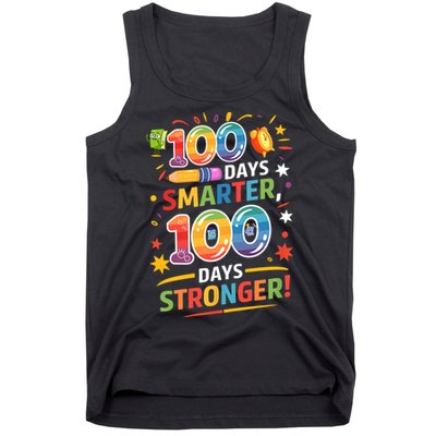 100 Smart 100 Stronger Happy 100th Day Of School Celebration Tank Top
