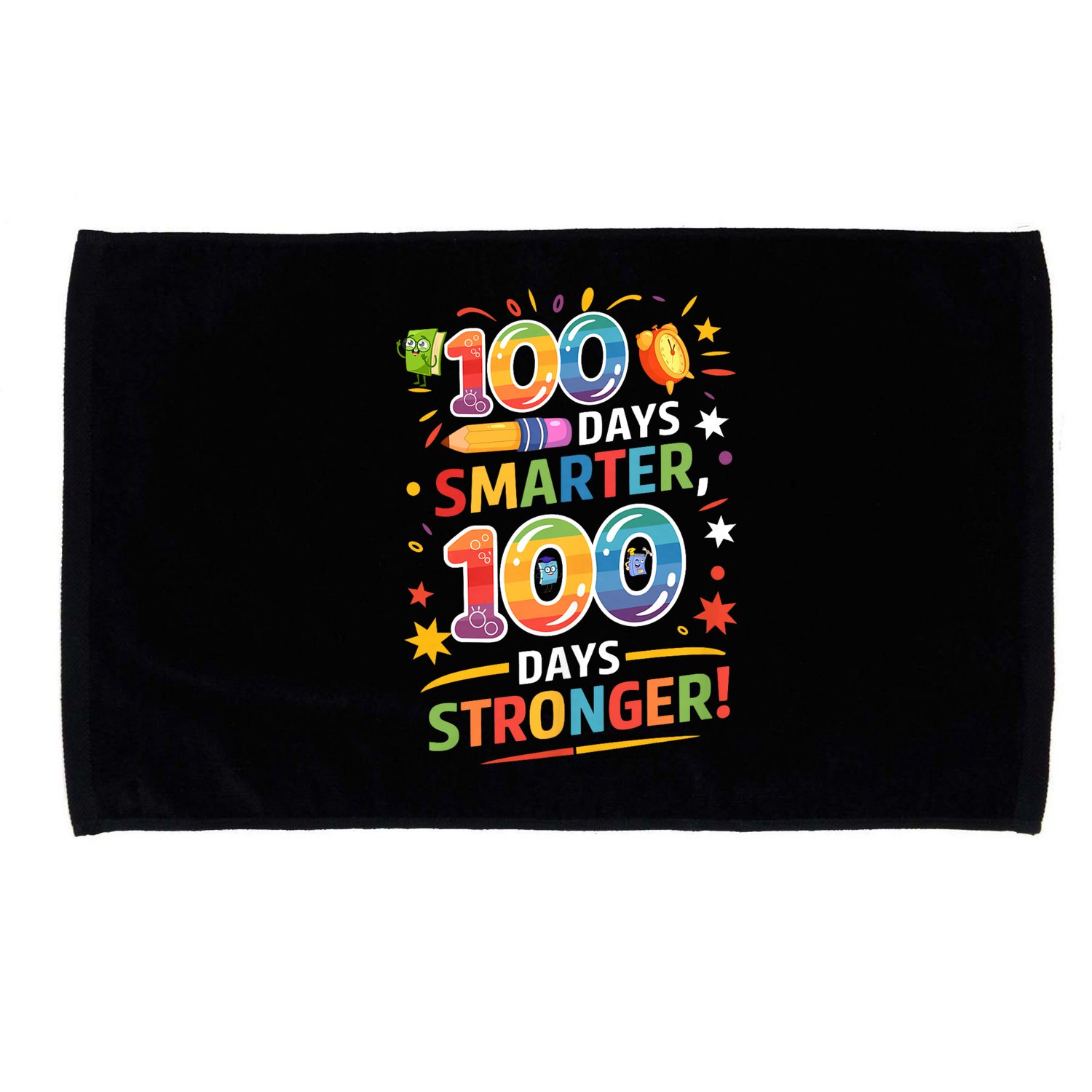 100 Smart 100 Stronger Happy 100th Day Of School Celebration Microfiber Hand Towel