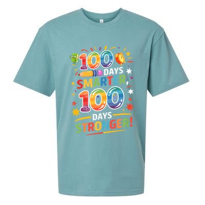 100 Smart 100 Stronger Happy 100th Day Of School Celebration Sueded Cloud Jersey T-Shirt