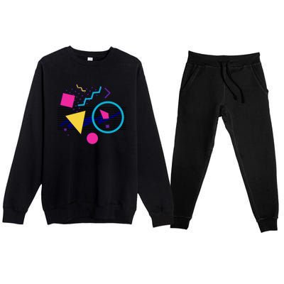 1988 Sensations 80S Retrowave Outrun Memphis Milano Style Premium Crewneck Sweatsuit Set