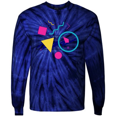 1988 Sensations 80S Retrowave Outrun Memphis Milano Style Tie-Dye Long Sleeve Shirt