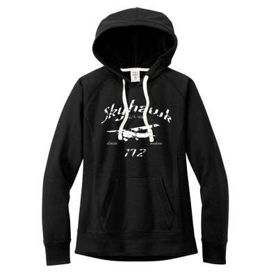 172 Skyhawk Airplane Classic Vintage Women's Fleece Hoodie