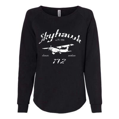 172 Skyhawk Airplane Classic Vintage Womens California Wash Sweatshirt