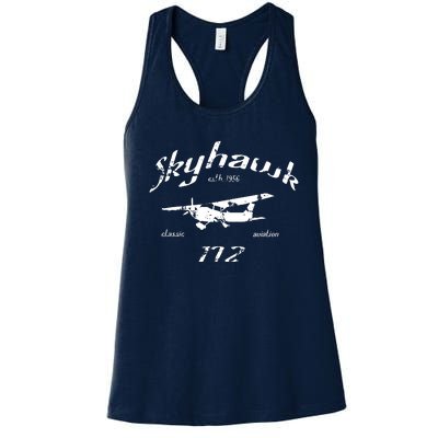 172 Skyhawk Airplane Classic Vintage Women's Racerback Tank