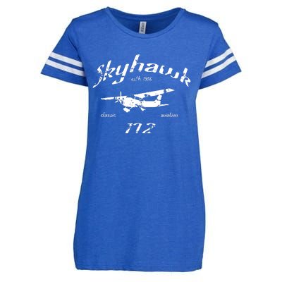 172 Skyhawk Airplane Classic Vintage Enza Ladies Jersey Football T-Shirt