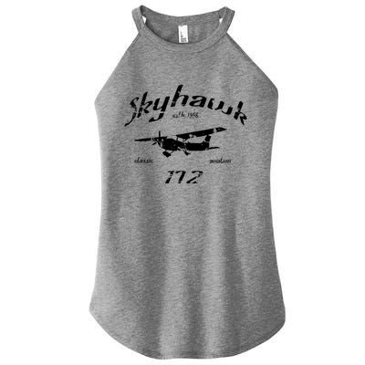 172 Skyhawk Airplane Classic Vintage Women's Perfect Tri Rocker Tank