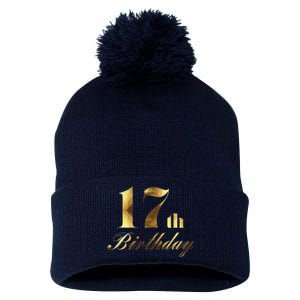 17th (Seventeenth) Birthday Party Wear Pom Pom 12in Knit Beanie