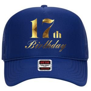 17th (Seventeenth) Birthday Party Wear High Crown Mesh Back Trucker Hat