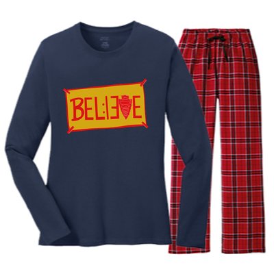 13 Seconds Chiefs Believe 13 Seconds 20 Women's Long Sleeve Flannel Pajama Set 