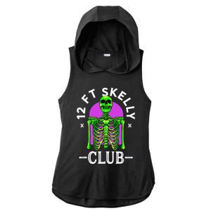 12ft Skelly Club Halloween 12 Foot Skeleton Appreciation Ladies PosiCharge Tri-Blend Wicking Draft Hoodie Tank