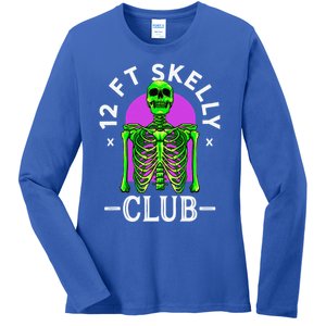 12ft Skelly Club Halloween 12 Foot Skeleton Appreciation Ladies Long Sleeve Shirt