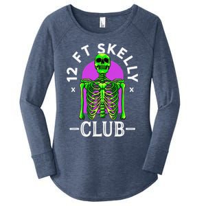 12ft Skelly Club Halloween 12 Foot Skeleton Appreciation Women's Perfect Tri Tunic Long Sleeve Shirt