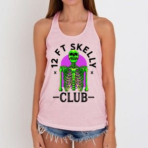 12ft Skelly Club Halloween 12 Foot Skeleton Appreciation Women's Knotted Racerback Tank