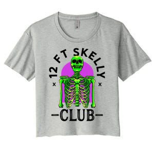 12ft Skelly Club Halloween 12 Foot Skeleton Appreciation Women's Crop Top Tee