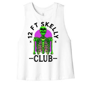 12ft Skelly Club Halloween 12 Foot Skeleton Appreciation Women's Racerback Cropped Tank