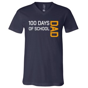 100th School Day 2025 Dad V-Neck T-Shirt