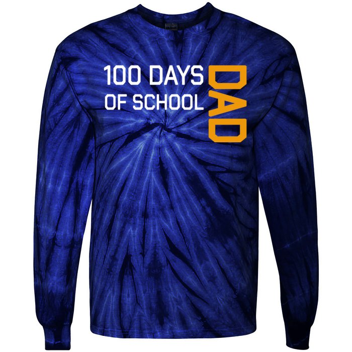 100th School Day 2025 Dad Tie-Dye Long Sleeve Shirt