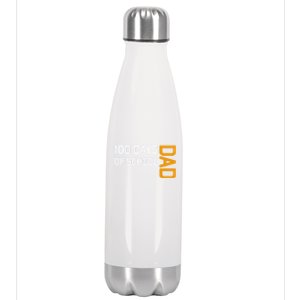 100th School Day 2025 Dad Stainless Steel Insulated Water Bottle