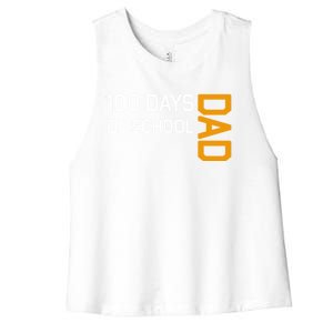 100th School Day 2025 Dad Women's Racerback Cropped Tank