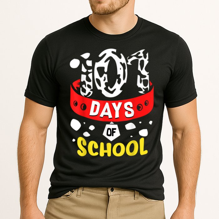 101 School Days Gift Dalmatian Dog 100th Sayings Cooling Performance Crew T-Shirt