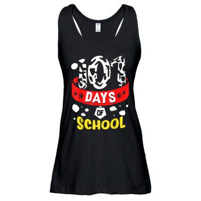 101 School Days Gift Dalmatian Dog 100th Sayings Ladies Essential Flowy Tank