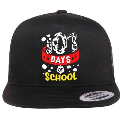 101 School Days Gift Dalmatian Dog 100th Sayings Flatbill Hat