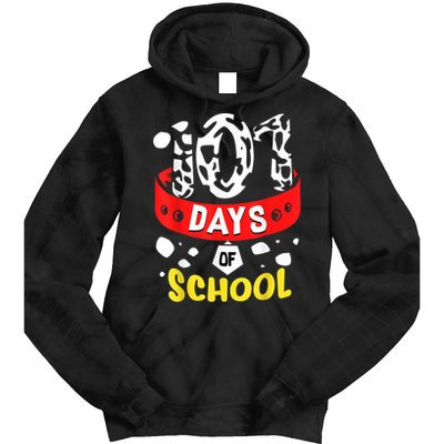 101 School Days Gift Dalmatian Dog 100th Sayings Tie Dye Hoodie