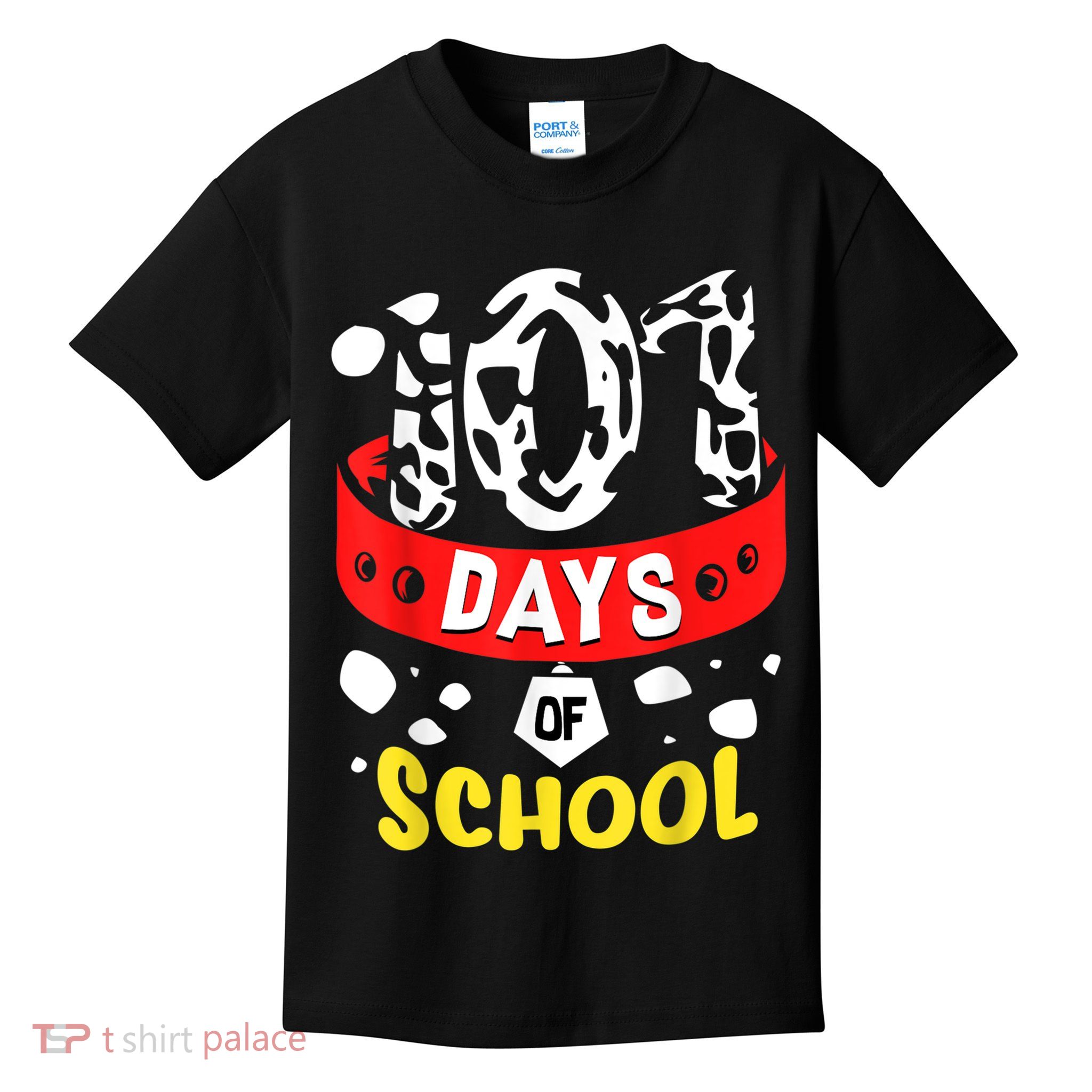 101 School Days Gift Dalmatian Dog 100th Sayings Kids T-Shirt